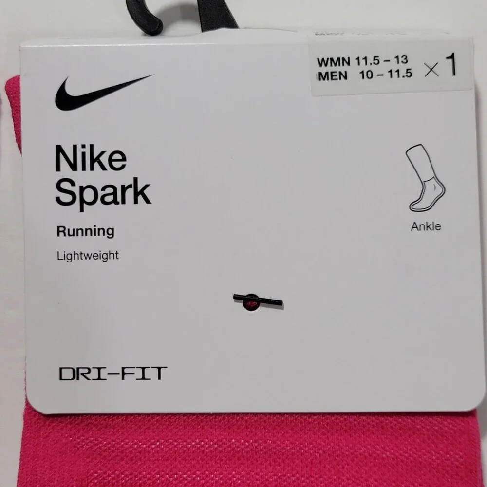 Nike Spark Running Ankle Socks Women 11.5-13‎ Men 10-11.5 Lightweight Reflective